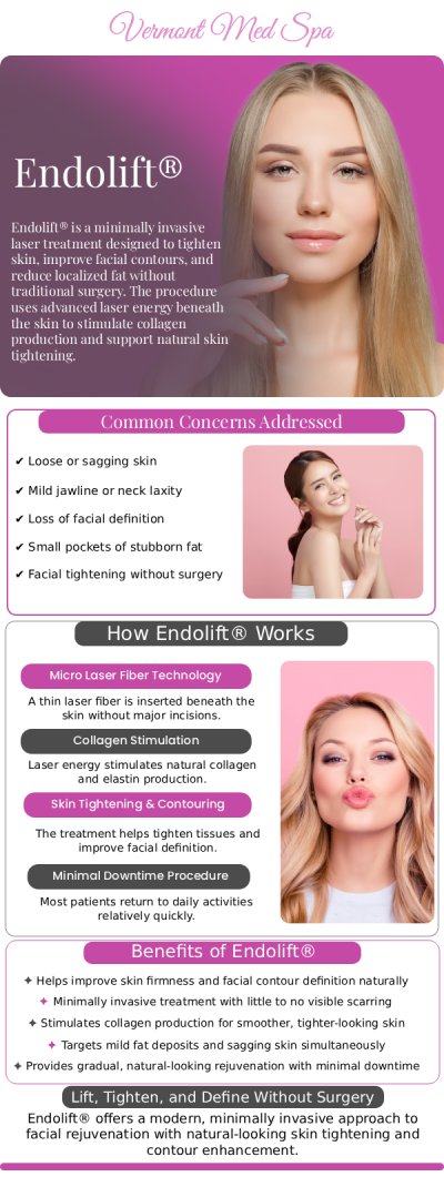 At Vermont Med Spa in Los Angeles, CA, Endolift is a minimally invasive laser treatment designed to tighten skin, reduce sagging, and improve facial contours. The procedure is quick, requires minimal downtime, and is performed by trained specialists to deliver natural-looking results. Ideal for the face, neck, and body, Endolift helps patients achieve a rejuvenated appearance without surgery. For more information, contact us or request an online appointment. We are conveniently located at 1234 N. Vermont Avenue, Los Angeles, CA, 90029. At Vermont Med Spa in Los Angeles, CA, Endolift is a minimally invasive laser treatment designed to tighten skin, reduce sagging, and improve facial contours. The procedure is quick, requires minimal downtime, and is performed by trained specialists to deliver natural-looking results. Ideal for the face, neck, and body, Endolift helps patients achieve a rejuvenated appearance without surgery. For more information, contact us or request an online appointment. We are conveniently located at 1234 N. Vermont Avenue, Los Angeles, CA, 90029.